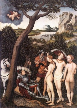 Lucas Cranach the Elder Painting - The Judgment Of Paris 1528 Lucas Cranach the Elder